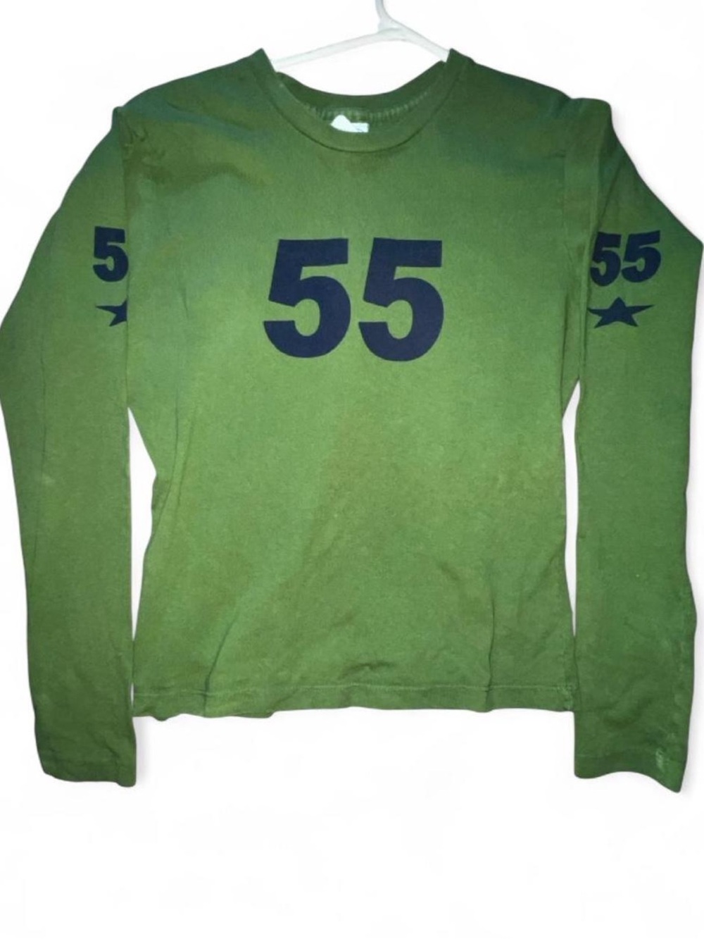 1990’s L*Space Jersey Style Green Long Sleeve #55 Tee size L